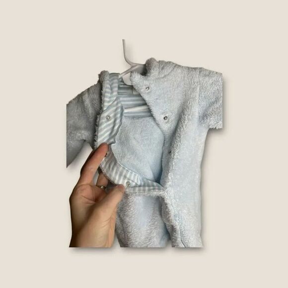 Starting Out Baby Boy Footie Soft Sherpa Lined Size 0-3 Months - Picture 6 of 8